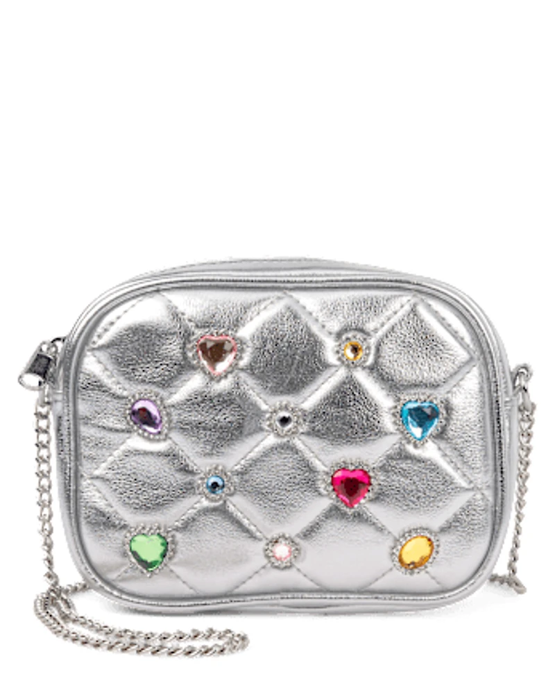 Girls Metallic Gemstone Bag