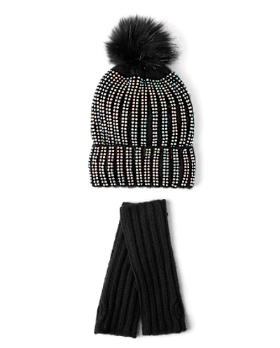 Girls Sequin Striped 2-Piece Cold Weather Set
