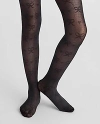 Girls Bow Microfiber Tights