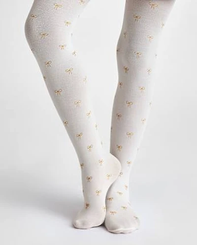 Girls Shimmer Bow Microfiber Tights 2-Pack