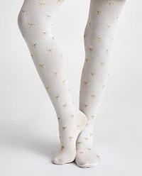 Girls Shimmer Bow Microfiber Tights 2-Pack