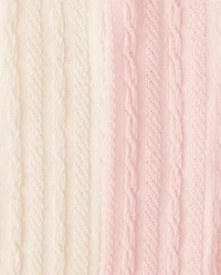 Toddler Girls Cable Knit Tights 2-Pack