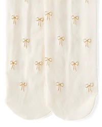 Toddler Girls Shimmer Bow Microfiber Tights 2-Pack
