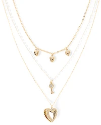 Girls Heart Layered Necklace