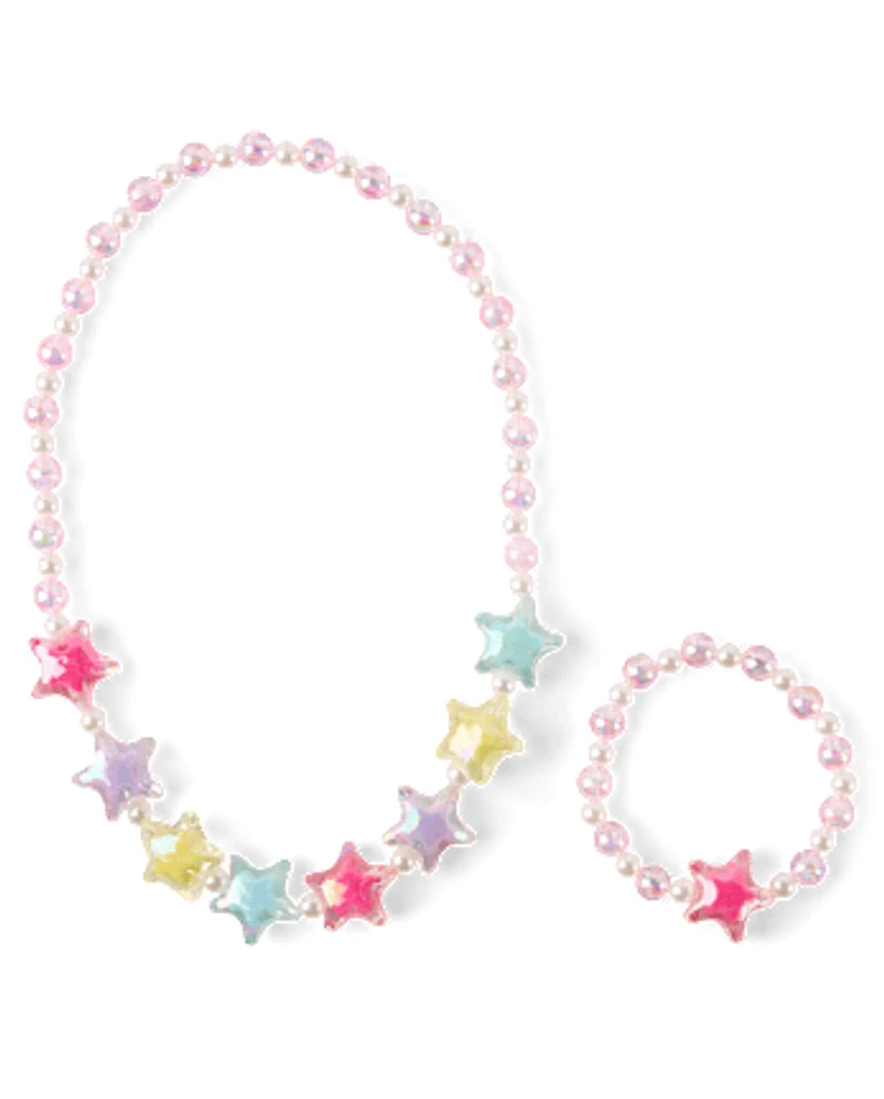 Girls Beaded Star 2-Piece Jewelry Set