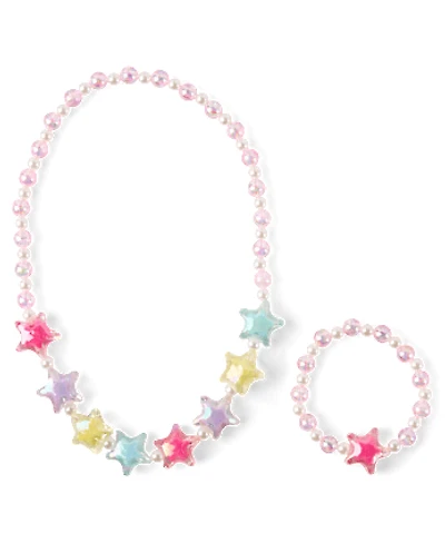 Girls Beaded Star 2-Piece Jewelry Set