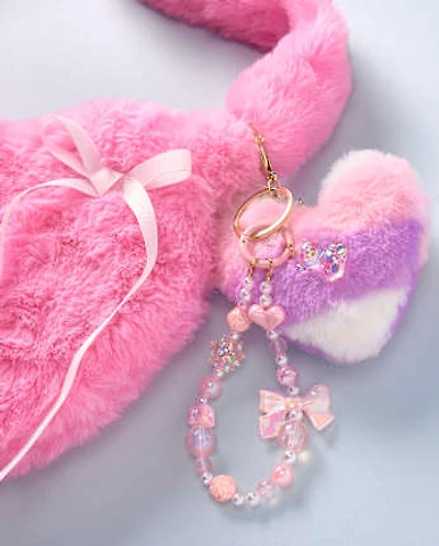 Bijou de sac en perles en forme de cœur pour fille