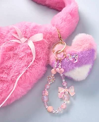 Bijou de sac en perles en forme de cœur pour fille