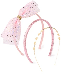 Girls Sequin Bow Headband 3-Pack