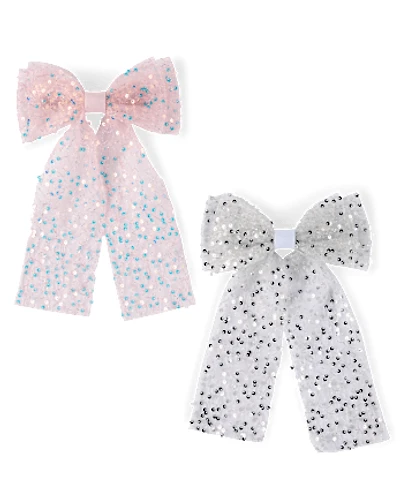 Girls Sequin Bow Hair Clip 2-Pack