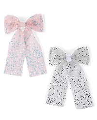 Girls Sequin Bow Hair Clip 2-Pack