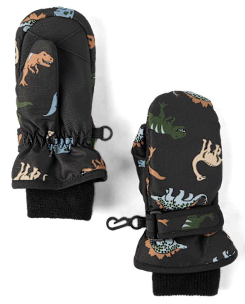 Toddler Boys Print Ski Mittens