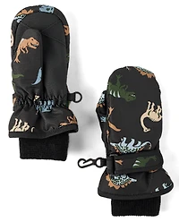 Toddler Boys Print Ski Mittens
