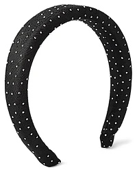 Girls Puffy Satin Rhinestone Headband