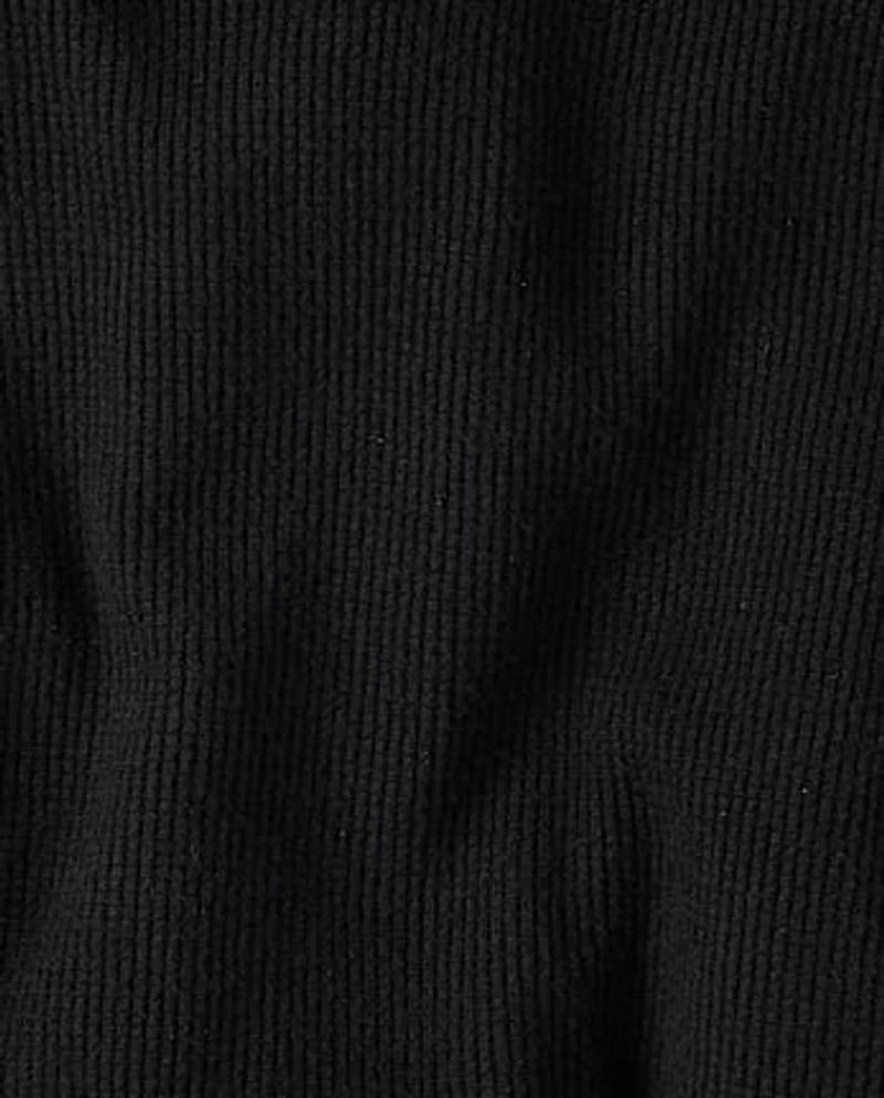 Kids Plush Winter Waffle Thermal Hoodie