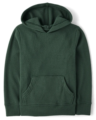 Kids Plush Winter Waffle Thermal Hoodie