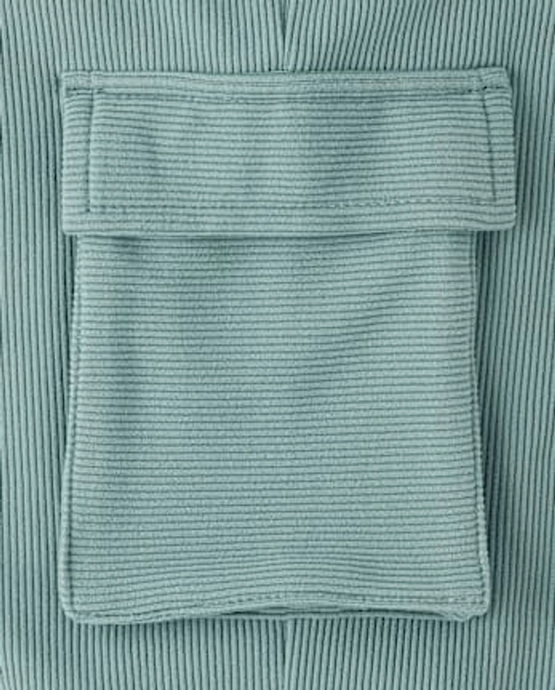 Kids Sueded Rib Cargo Jogger Pants