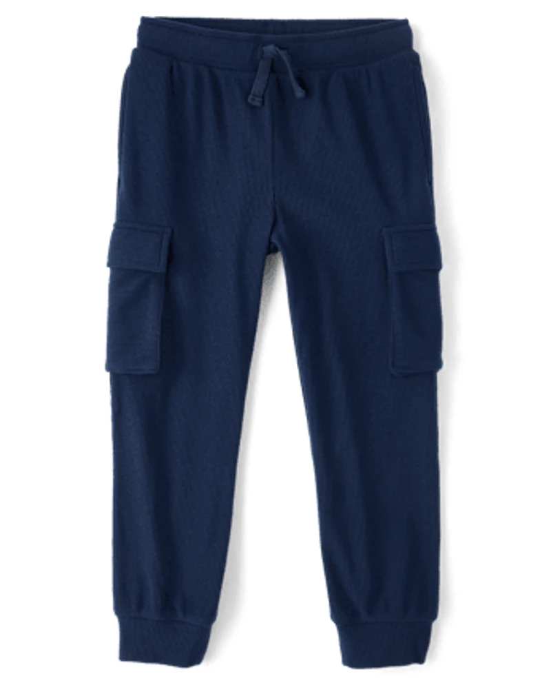 Kids Sueded Rib Cargo Jogger Pants