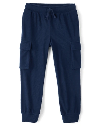 Kids Sueded Rib Cargo Jogger Pants