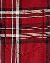 Boys Plaid Poplin Button Up Shirt