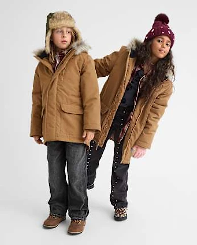 Parka utilitaire doublée en micropolaire pour enfant