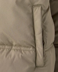Boys Quilted Faux Fur Lined Puffer Jacket