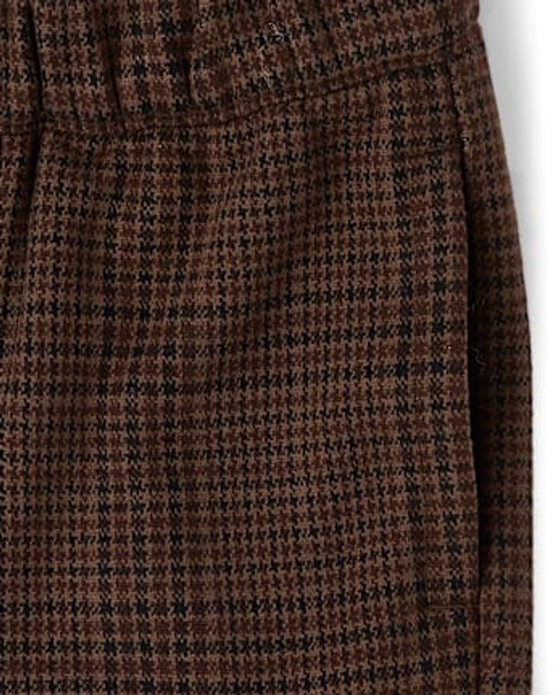 Boys Plaid Luxe Cozy Knit Baggy Cargo Pants