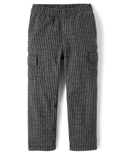 Boys Herringbone Luxe Cozy Knit Baggy Cargo Pants