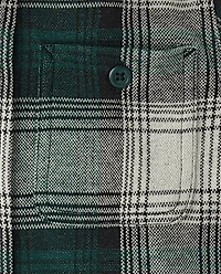 Boys Plaid Luxe Cozy Knit Button Up Shirt