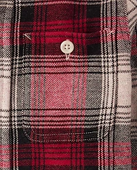 Boys Plaid Luxe Cozy Knit Button Up Shirt