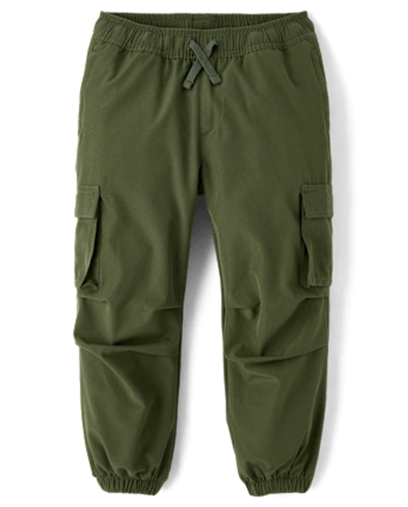 Pantalon de jogging cargo doublé parachute à séchage rapide pour garçon