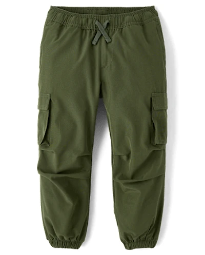 Pantalon de jogging cargo doublé parachute à séchage rapide pour garçon