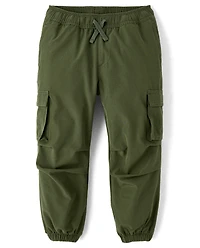 Pantalon de jogging cargo doublé parachute à séchage rapide pour garçon