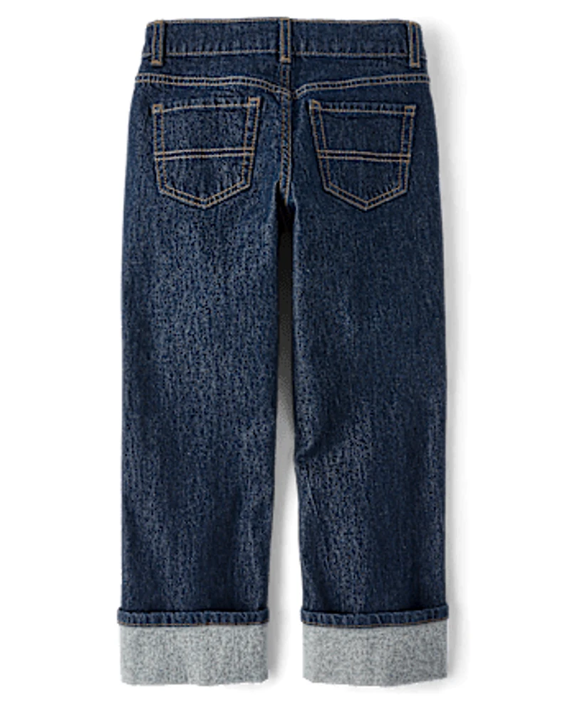 Boys Roll Cuff 90s Loose Jeans