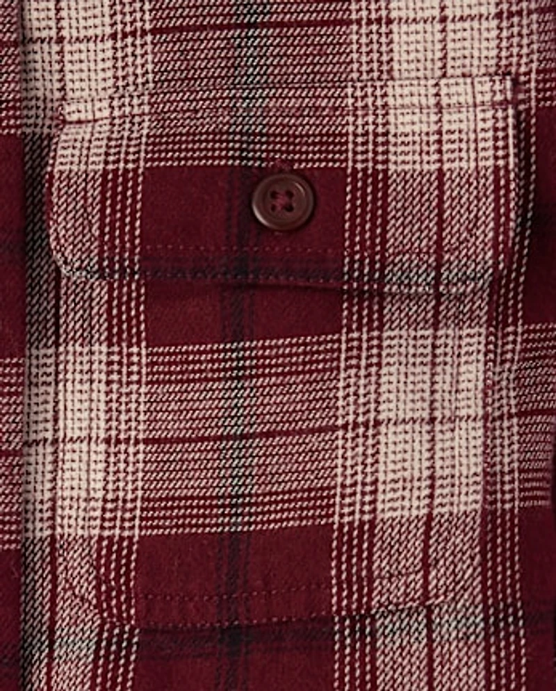 Kids Plaid Flannel Button Up Shirt
