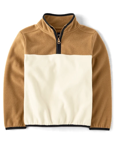 Boys Colorblock Microfleece Half Zip Pullover