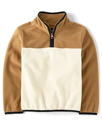 Boys Colorblock Microfleece Half Zip Pullover