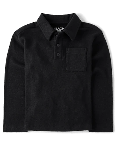 Boys Plush Rib Polo