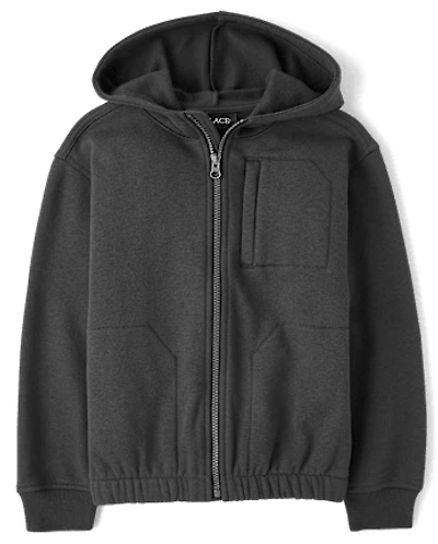 Kids Premium Fleece Utility Zip Up Hoodie