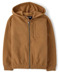 Kids Premium Fleece Utility Zip Up Hoodie