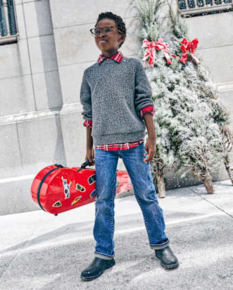 Boys Shaker Stitch Sweater