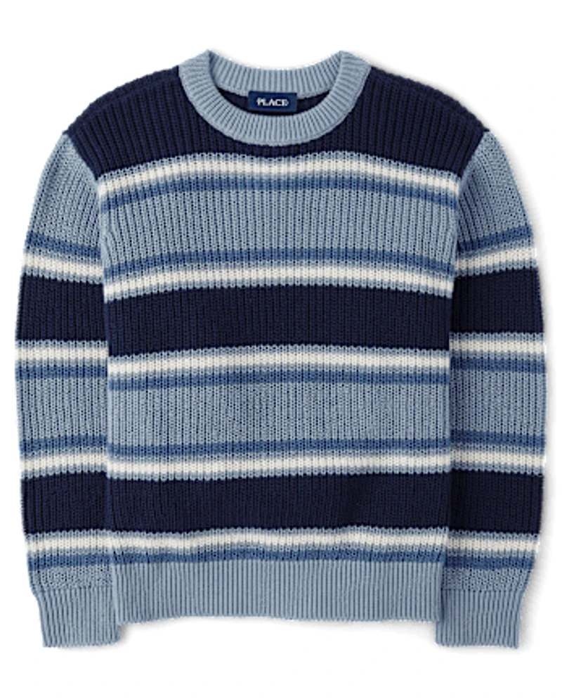 Boys Striped Chunky Sweater