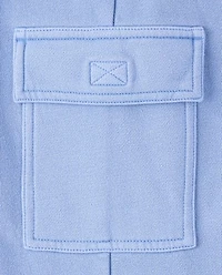 Kids Garment Dyed Premium Fleece Wide Leg Cargo Lounge Pants