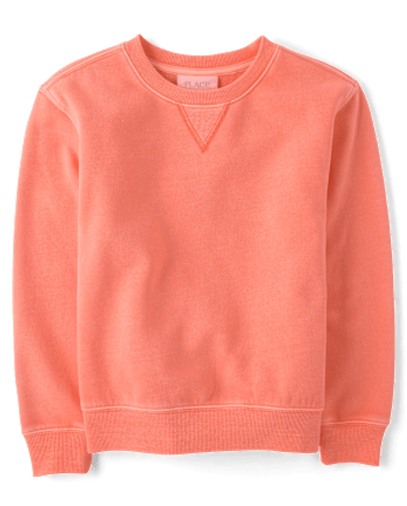 Kids Garment Dyed Premium Fleece Sweatshirt
