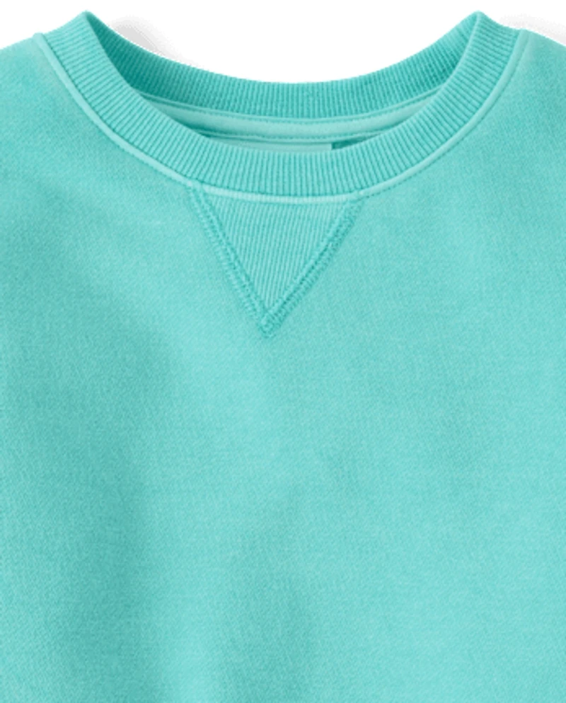 Kids Garment Dyed Premium Fleece Sweatshirt