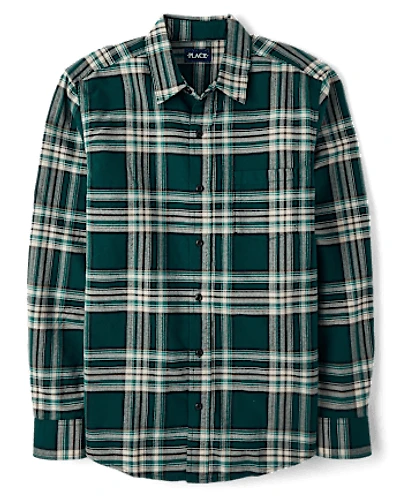 Mens Matching Family Plaid Oxford Button Up Shirt