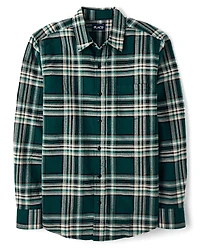 Mens Matching Family Plaid Oxford Button Up Shirt