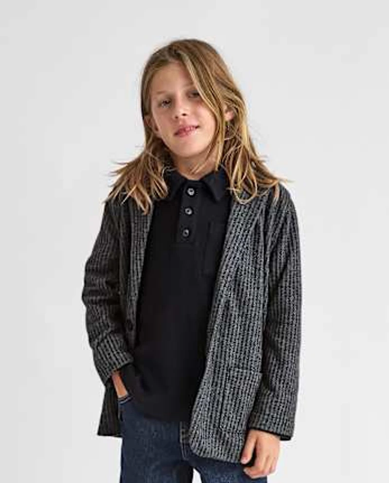 Boys Herringbone Luxe Cozy Knit Blazer