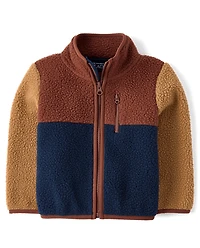 Baby And Toddler Colorblock Sherpa Zip Up Jacket