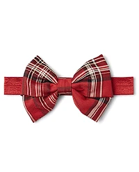 Baby And Toddler Girls Plaid Satin Bow Headwrap